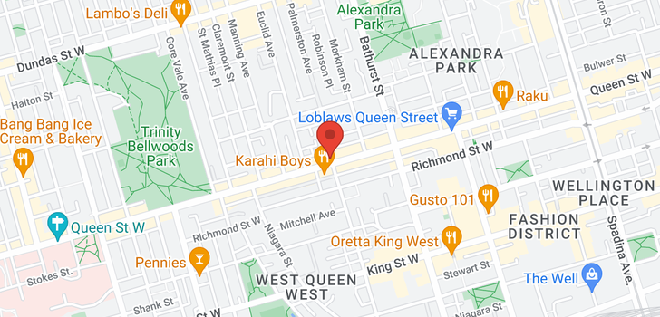 map of 652 QUEEN ST W